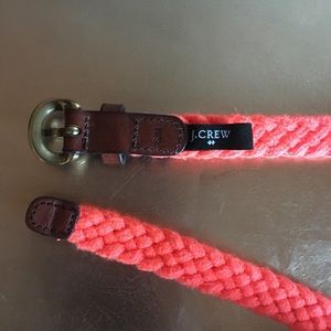 J crew neon orange braided belt genuine leather M